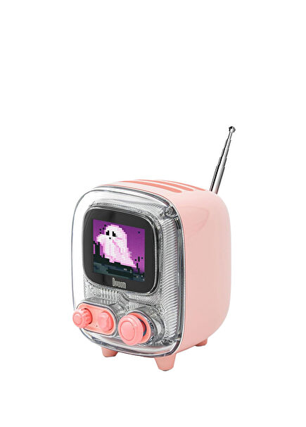 Tiivoo-2 FM Radyolu Pembe Mini Bluetooth Hoparlör