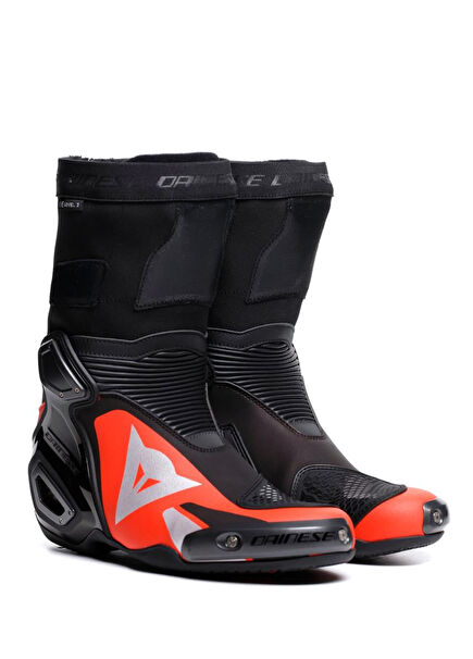 Axial 2 Black Red Fluo Leather Men's Motorcycle Boot