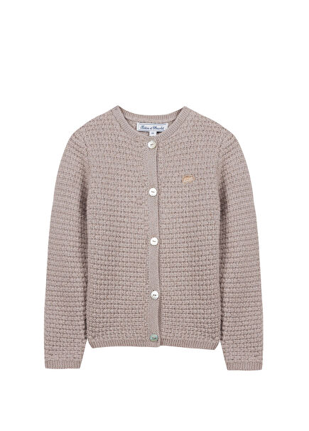 Beige Wool Girls' Cardigans