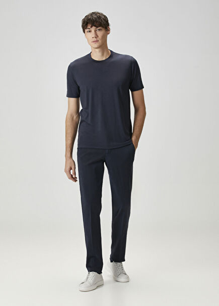 Navy Blue Waist Corded Trousers