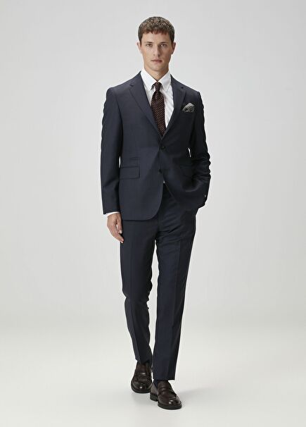 Navy Blue Wool Suit