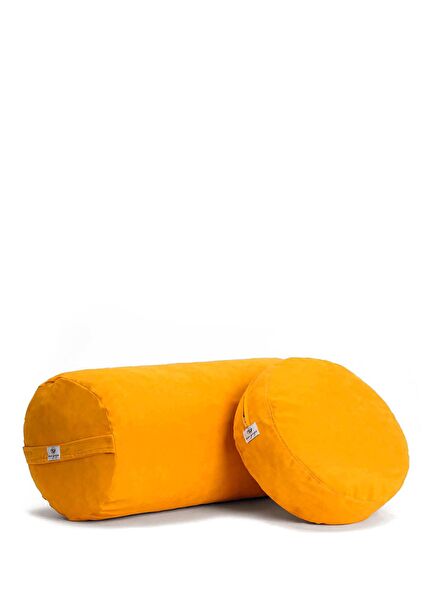 Yellow Bolster and Meditation Cushion