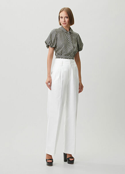 White Pleated Trousers