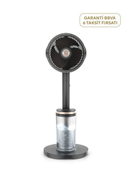 FlexBreeze ProMist Siyah İç ve Dış Mekan Uyumlu Taşınabilir Buharlı Fan