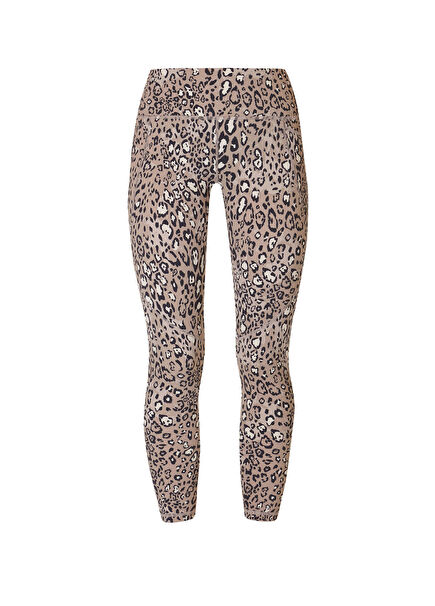 Power 7/8 Workout Leopar Desenli Kadın Spor Taytı