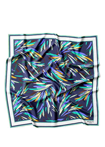 Midnight Feathers Twill İpek Eşarp