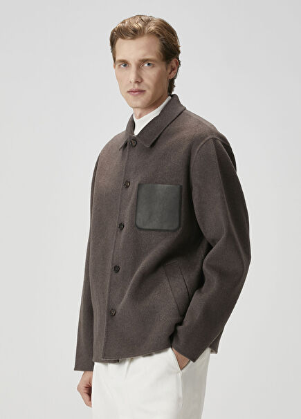 Brown Wool Outer Shirt