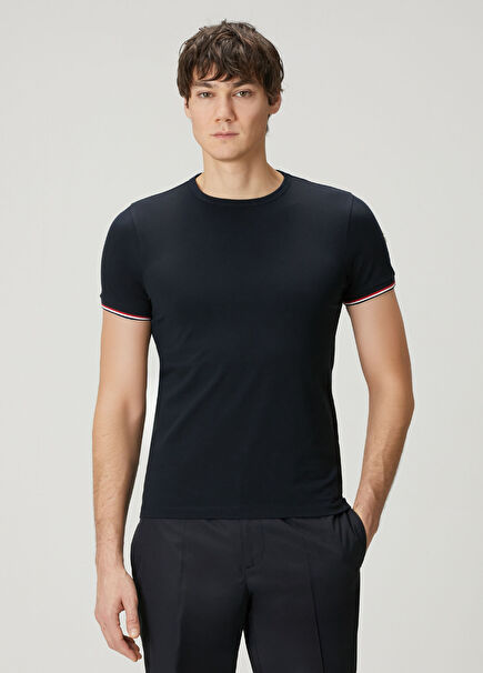 Lacivert Logo Detaylı T-shirt