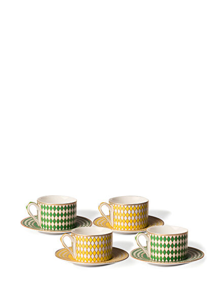 Chess Porcelain Cup Set of 4