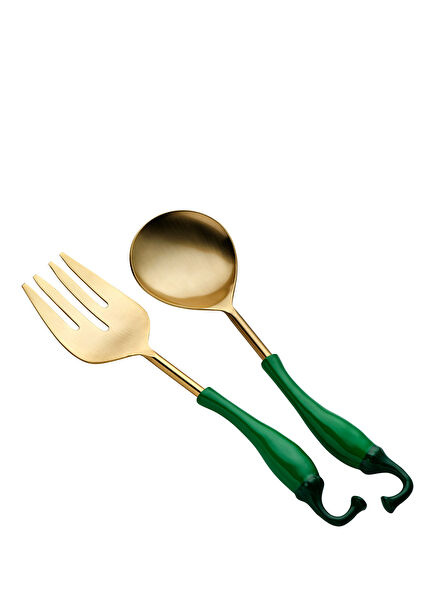 Green Stainless Steel Service Set