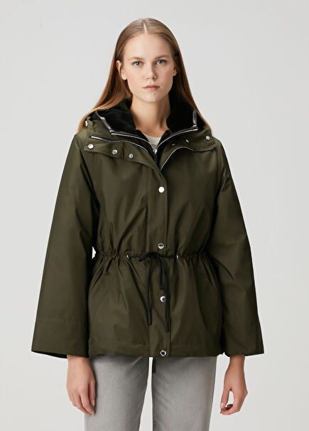 Haki Çift Katmanlı Parka