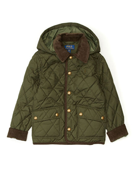 Koyu Yeşil Erkek Çocuk Kapitone Mont