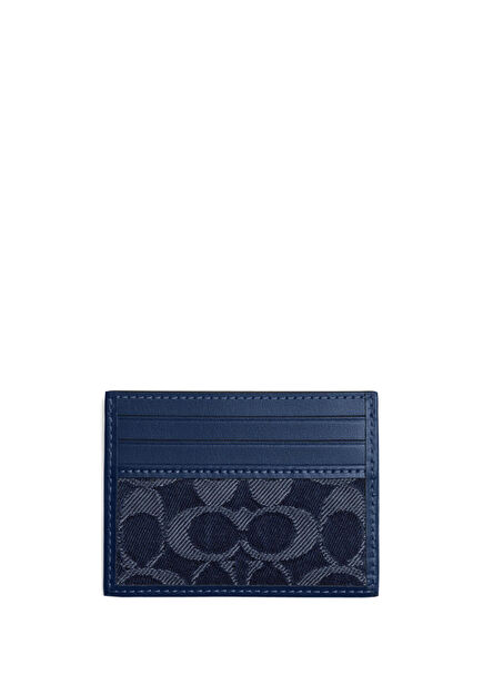 Blue Men's Leather Card Holder