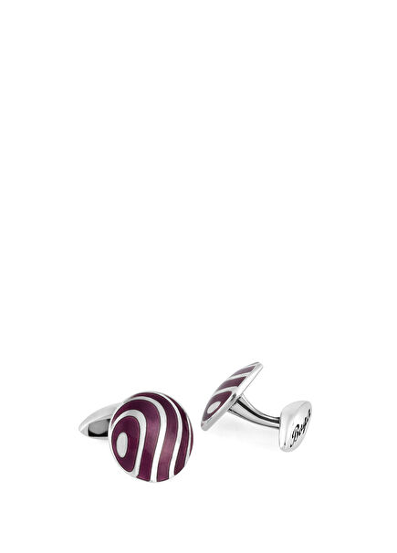 Curved Sphere Silver Cufflink