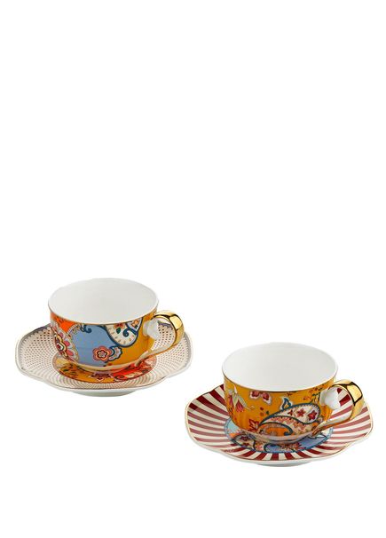 Paisley Bone Porselen 2'li Çay Fincanı ve Tabağı Seti