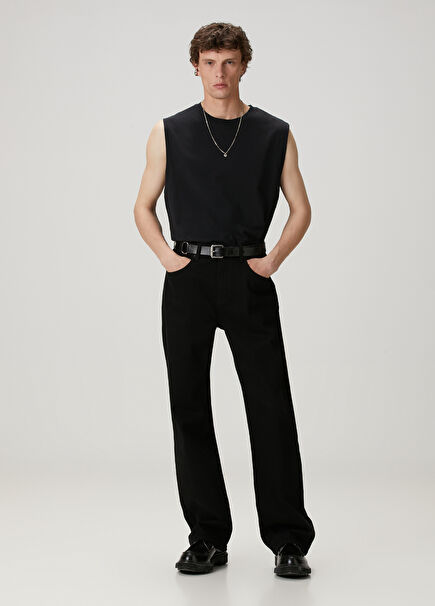 Straight Fit Siyah Jean Pantolon