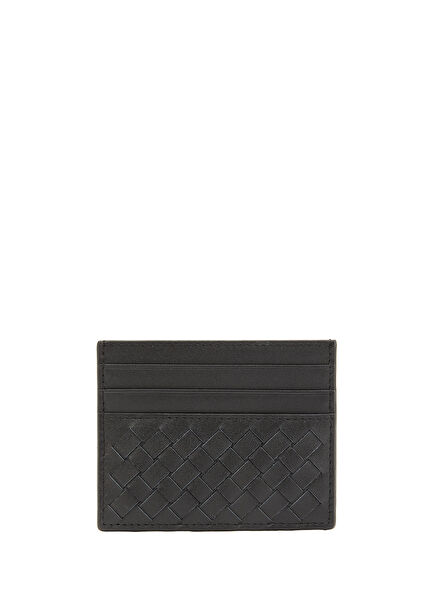 Black Mens Leather Card Holder