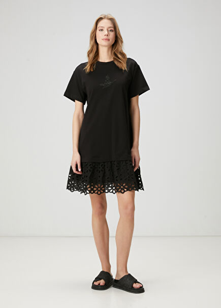 Bird Logo With Black Stones Mini Dress