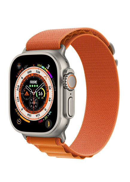 Apple Watch Ultra Fabric Band 49mm Orange Kayış 
