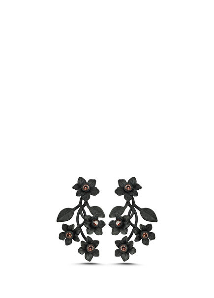 Brown Hellebore Women's Gold Silver Earrings