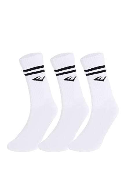Stripe Econ 3'lü Beyaz Unisex Çorap