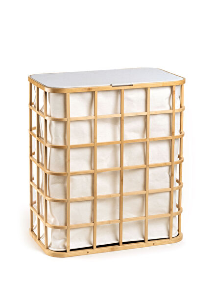 Dalı Natural Bambu Çamaşır Sepeti