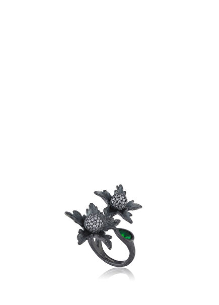 Primrose Duo Women's Oxidized Silver Ring