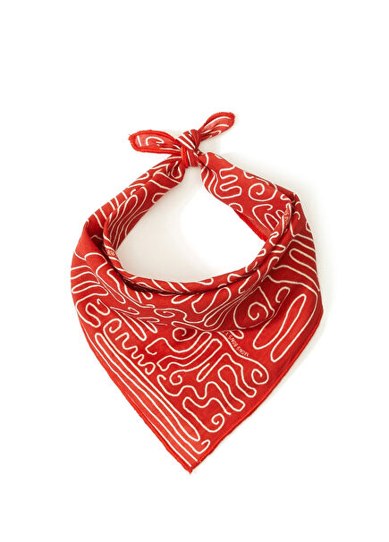 x Bassigue Abstract Print Pet Köpek Bandanası