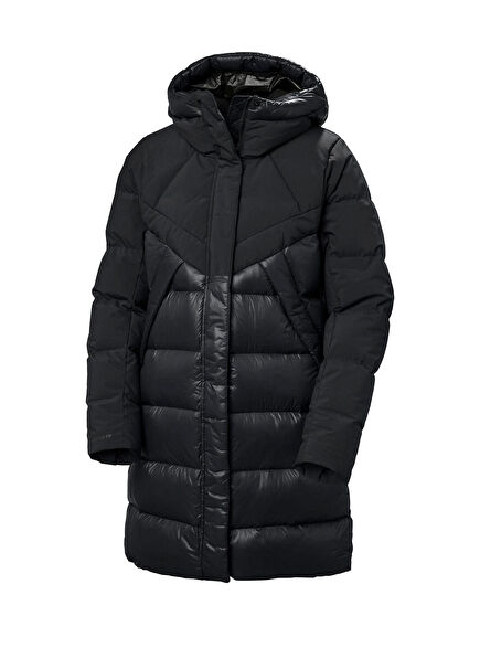 W Winter Bliss Down Black Kapüşonlu Regular Fit Kadın Şişme Parka