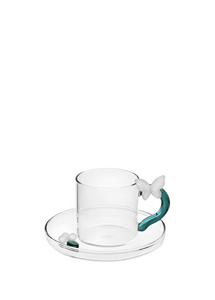 Butterfly Figure Glass Coffee Cup
