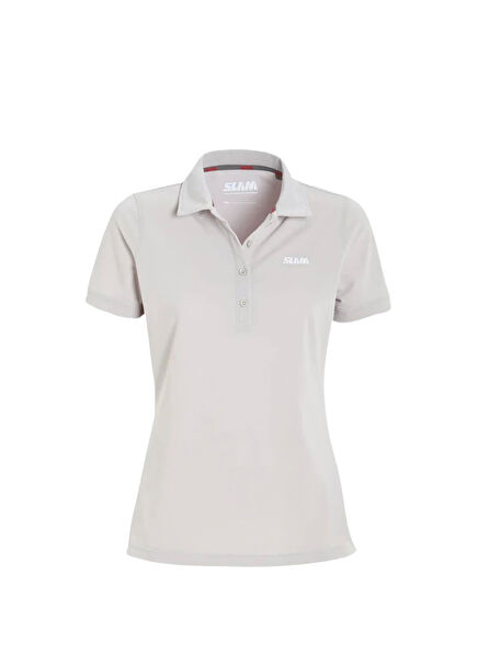 Ws Tech Pique Gray Polo Neck Women's T-Shirt