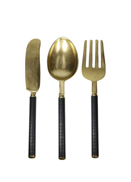 Cutlery Art Gold Color Wall Ornament