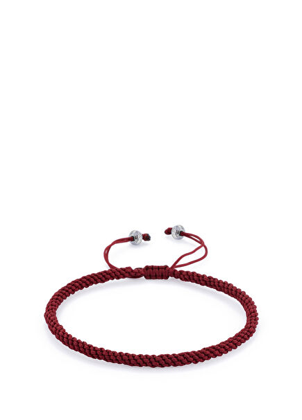 Claret Bordo Erkek Gümüş Bileklik