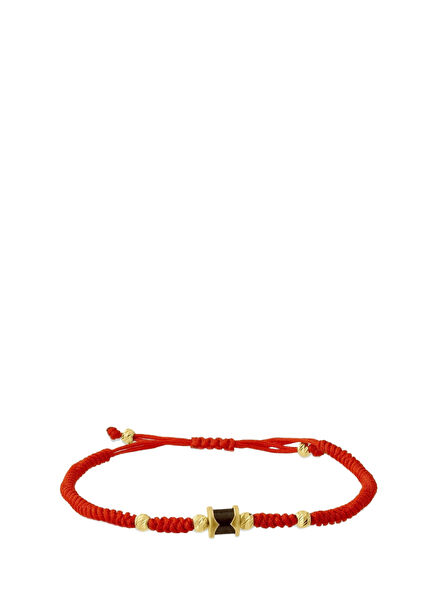 Red Rope 14K Gold Unisex Bracelet