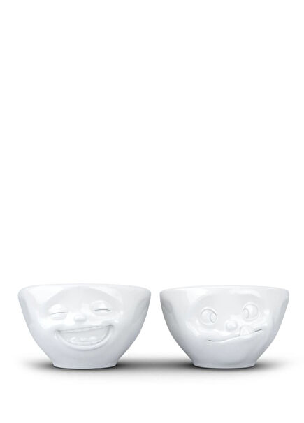 Laughing & Tasty- white double small bowl set, 100 ml
