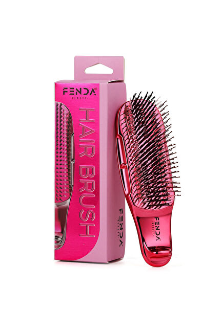 Professional 4-Pin Compact Pink Hair Brush