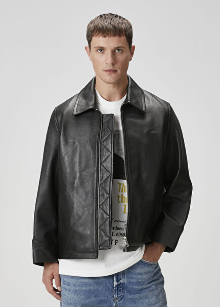 Chadwick Black Leather Coat