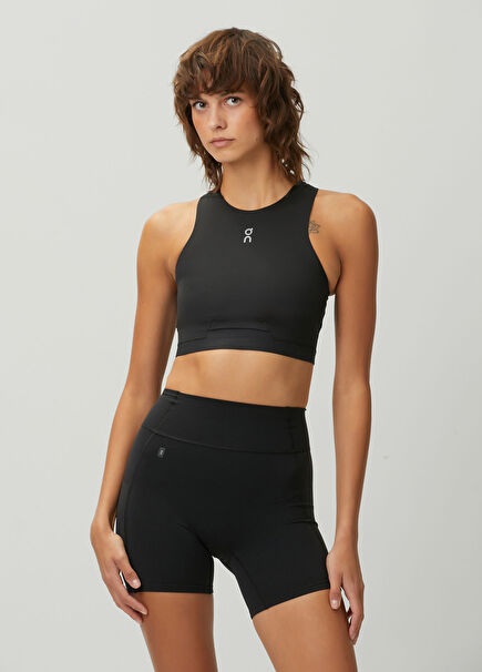 Train 2-in-1 Crop Black Top