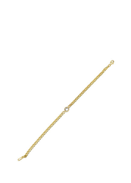 Single Stone 925 Sterling Silver 18K Gold Plated Women's Bracelet
