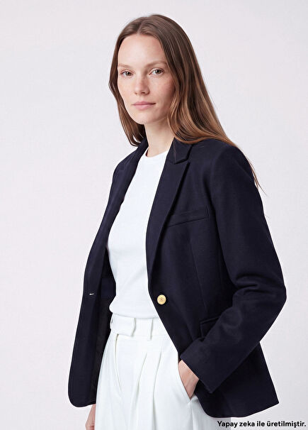 Navy Blue Cashmere Jacket