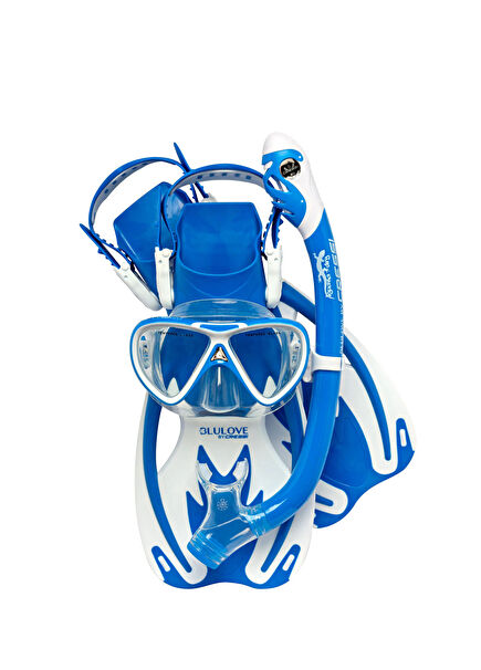Rocks Unisex Kids Mask Flipper Snorkel Kit