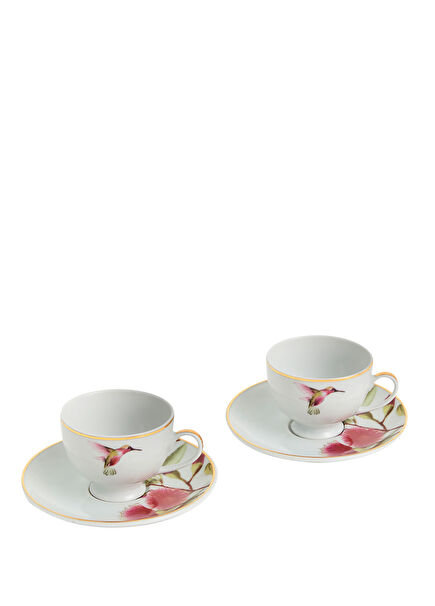Floral Collection Porcelain Set of 2 Coffee Cups