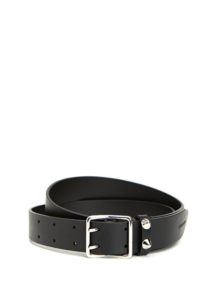 Black Men's Leather Belt