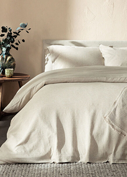 Morian Natural Green Double Duvet Cover Set 220 x 230 cm