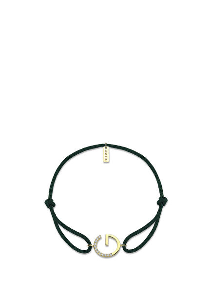 G Letter 14K Gold Women's Bracelet with Diamonds