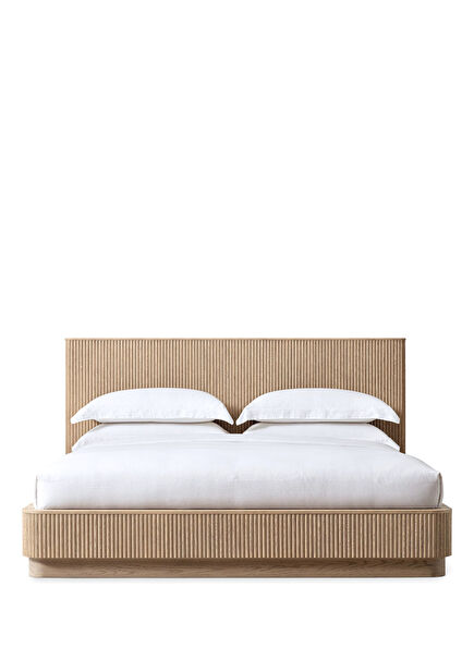 Bella Açık Meşe Ahşap Çift Kişilik Karyola