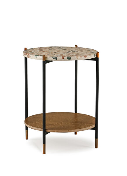 Plak Tan Metal Side Table