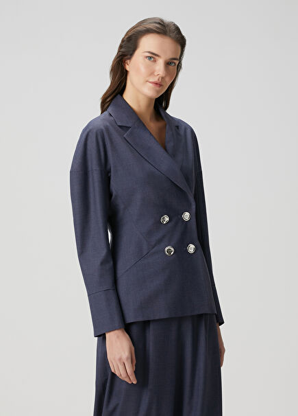 Blue Wool Coat