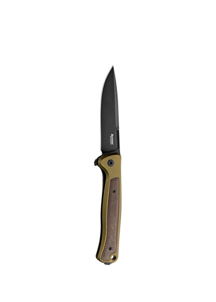 Skinny Green Aluminum Black Blade Pocket Knife
