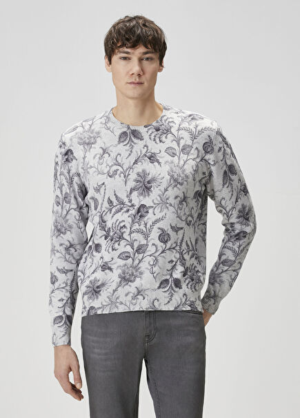 Grey Patterned Knitwear